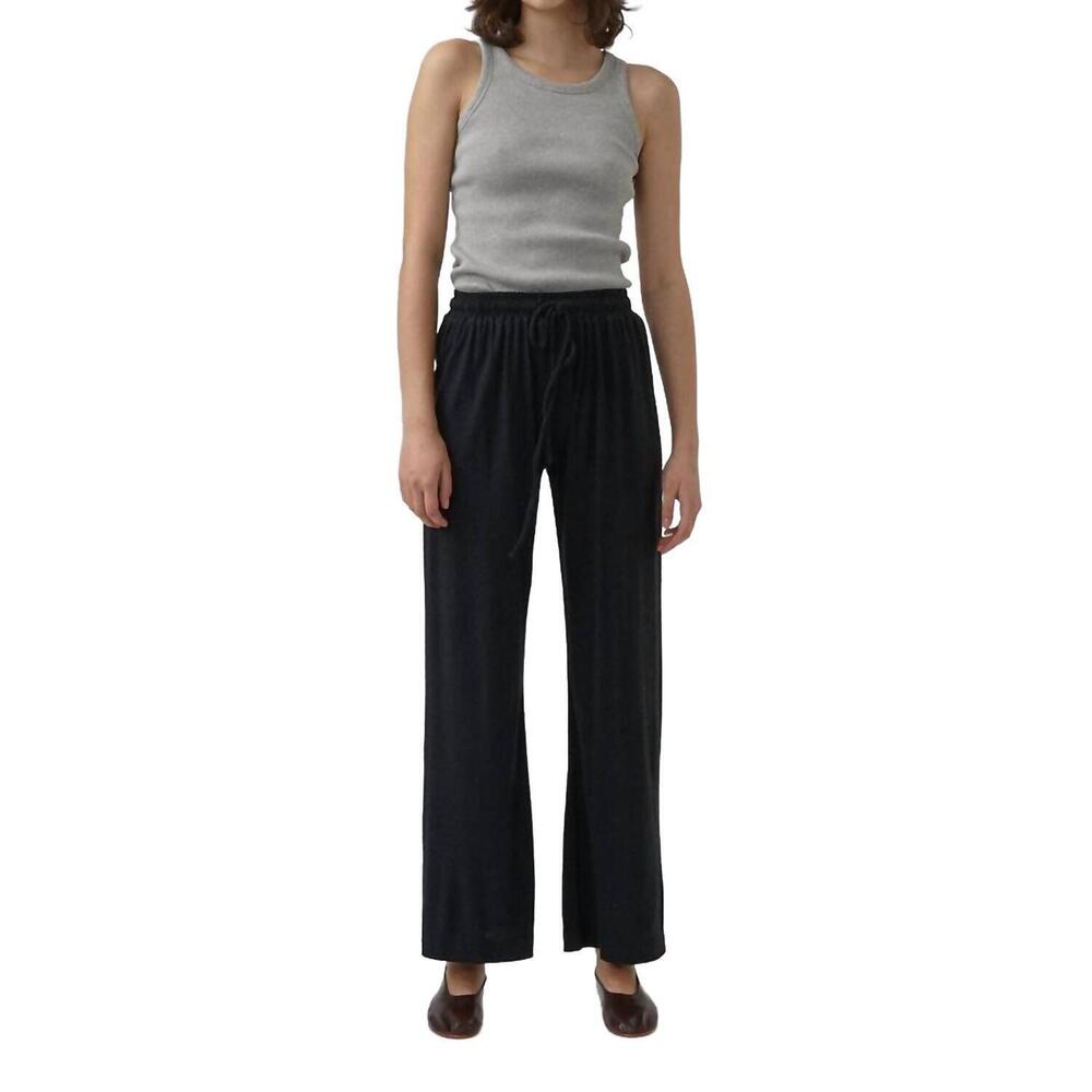 NEW WORN ora silk-wool lounge pant in black